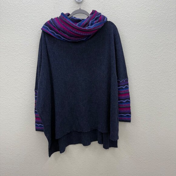 Qinti Peru Baby Alpaca Wool Cowl Neck Knit Poncho Sweater Womens OS - Picture 1 of 11